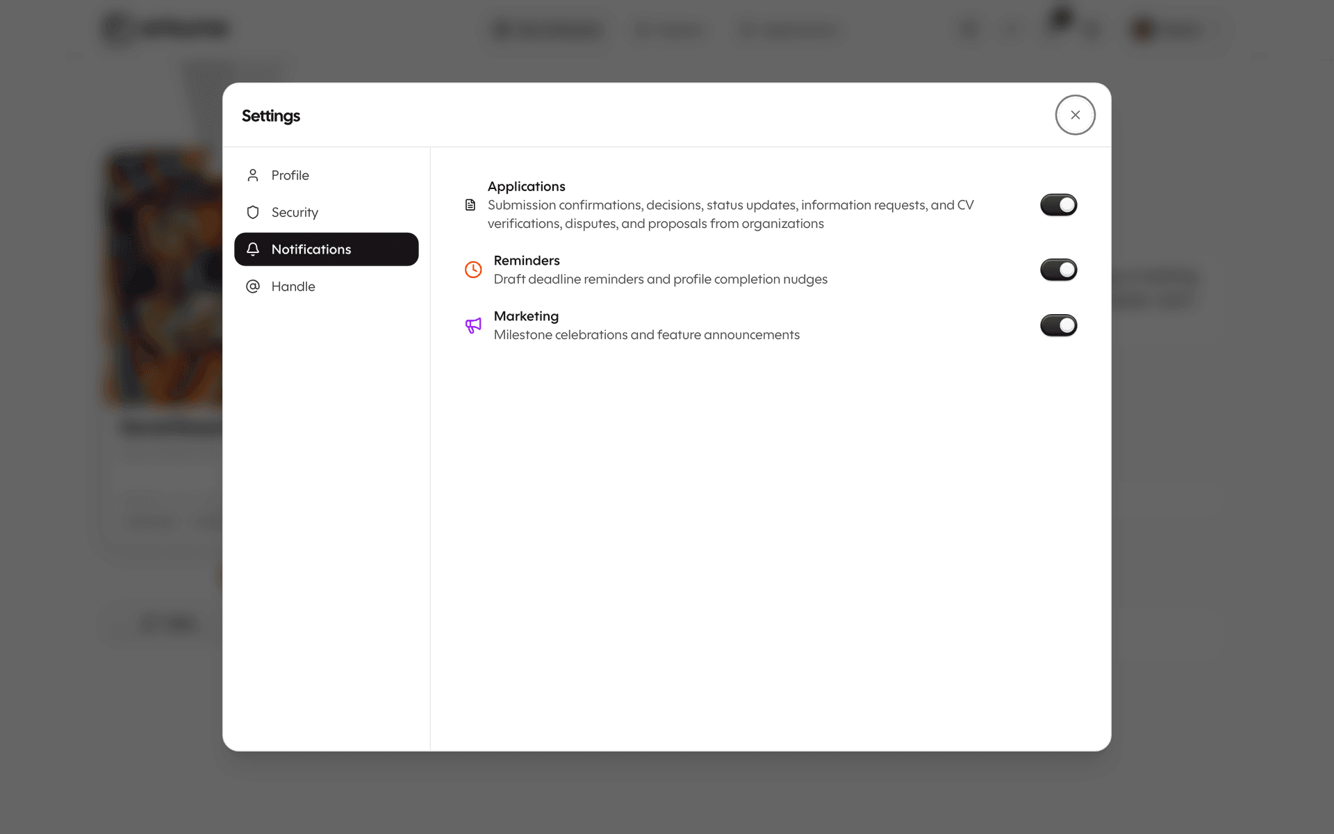 Notification preferences