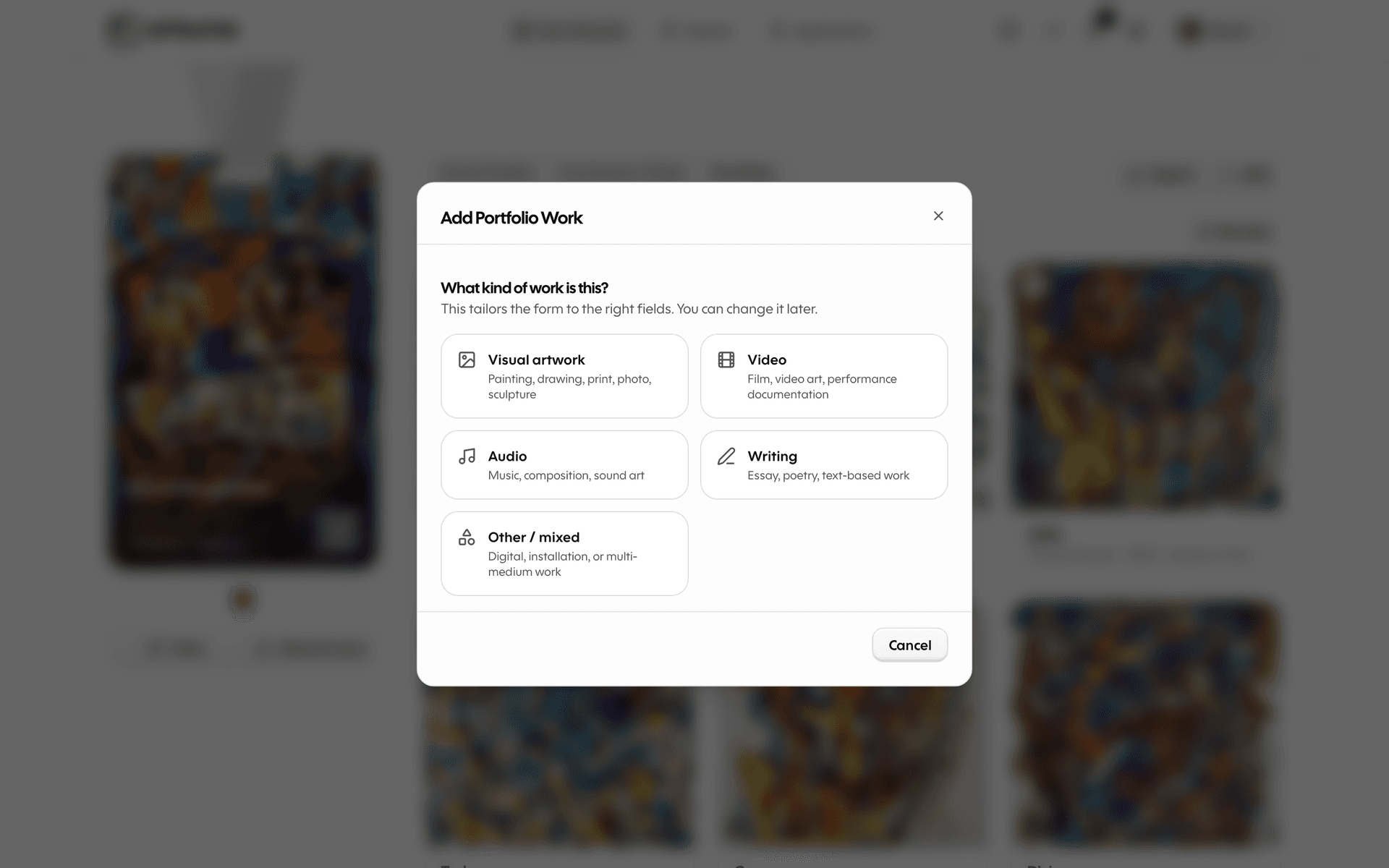 Work type picker