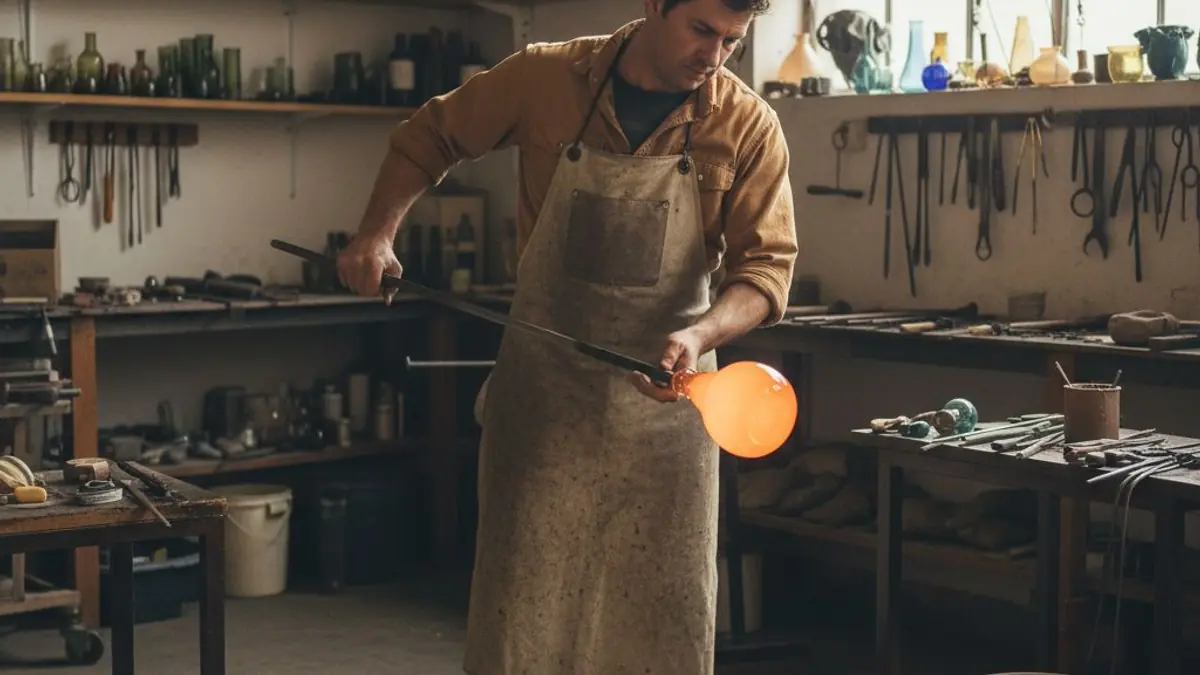 Arts journalist reviewing press materials and artist media kit