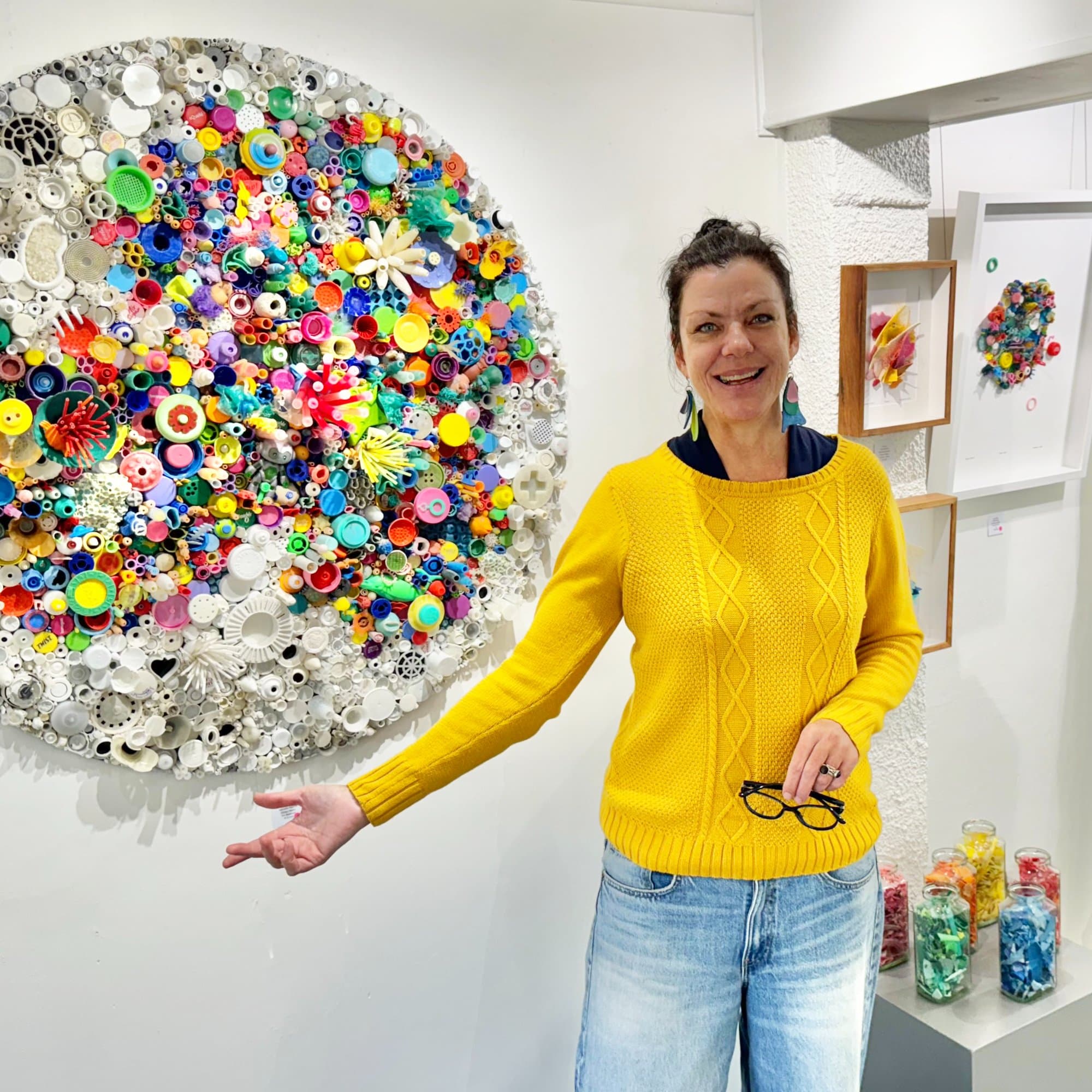 Michelle Beattie (MISHVANIA) with one of her coral reef sculptures